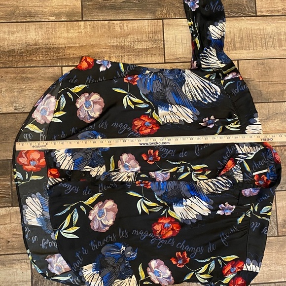 Free People Black Dress with Red and Blue Floral Design - Picture 6 of 10